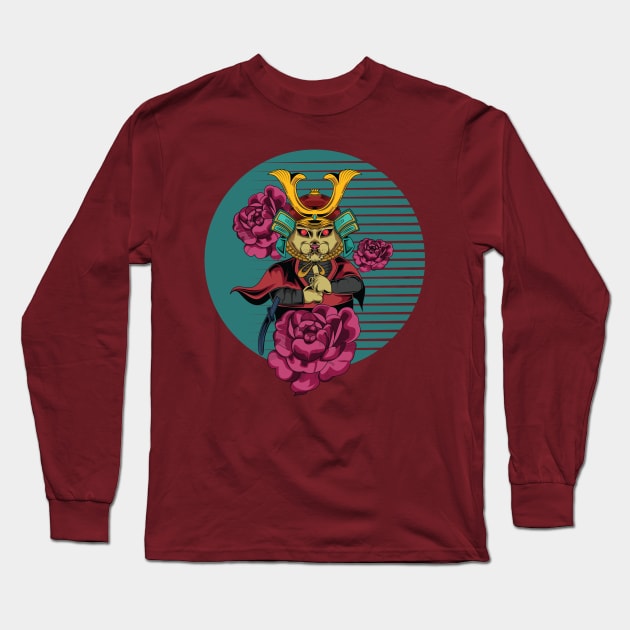 the metal samurai of cat Long Sleeve T-Shirt by HSMdesign